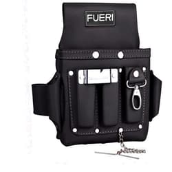 FUERI Professional 4 Pocket Electrician Tool Pouch Tool Bag Tool Kit | High Grade Premium Leather, Riveted Reinforcement Organizer Tool Holder | Carpenters Tool Pouch 4 Pockets