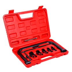 Handor 10pcs Valve Spring Compressor Tool Set with C Clamp Service Kit for Motorcycle, ATV, Car, Small Engine Vehicle Equipment