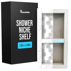 Houseables Shower Niche, Shower Niche Insert Tile Ready, Niche For Shower Wall, 12x28 (13x29), Shower Insert, Bathroom Niche, Recessed Shower Shelf, Shower Wall Niche, Tile Niche, Shower Shelf Insert, Two Shelf