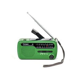 Kaito V1 Voyager Solar/Dynamo AM/FM/SW Emergency Radio with Cell Phone Charger and 3-LED Flashlight, Green