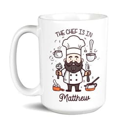 ELPSTORE Funny Cup Gifts For Cook Men, Master Chef Mug, Customized Culinary Passion Cup, Mug Gift For Coworkers, Novelty Travel Mug For Cooks, Personalized Name The Chef Is In Cup