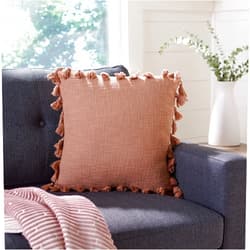 SAFAVIEH Home Collection Skyla Boho Pink Tassel 18-inch Square Decorative Accent Throw Pillow (Insert Included) PLS6537A-1818, 19