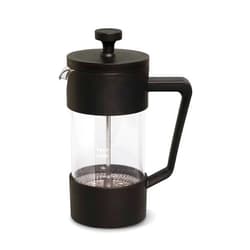 TERANUVO Glass French Press Coffee Maker - 350ML / 12 oz / 3 Cups, Heat Resistant Borosilicate Glass, 4 Filter Screens, Ergonomic Pouring Handle, Classy Design