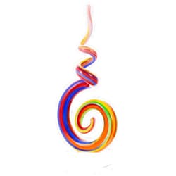 Luxury Lane Hand Blown Abstract Rainbow Swirl Sommerso Art Glass Sculpture for Home Decor 9.5 inch Tall Centerpiece Table Decoration