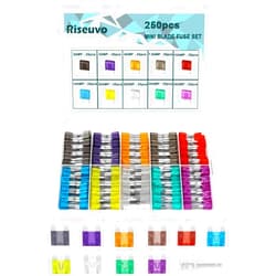 Riseuvo 250 Pcs Mini Blade Fuse Assortment - Car Automotive Truck Auto ATM Fuse Kit (2A 3A 5A 7.5A 10A 15A 20A 25A 30A 35A)