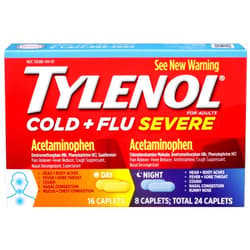 TYLENOL Cold + Flu Severe Day & Night Caplets 24 ea (3 Pack)
