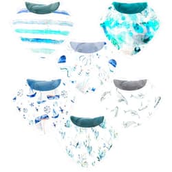 Vuminbox Muslin Baby Bibs Bandana Drool Bibs 100% Cotton Absorbent Soft Reversible 6-Pack Set for Feeding, Teething