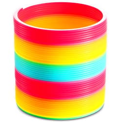 Bedwina Jumbo Rainbow Coil Spring Toy - 6 Inch Giant Magic Spring Toys for Kids, A Huge Classic Novelty Toy for Boys and Girls, Colorful Neon Plastic Prizes, Gifts, Birthdays and Favors