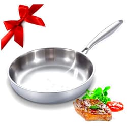 DELARLO Whole body Tri-Ply Stainless Steel 12inch Frying Pan, All Cooktops Compatible Up to 600℉,Oven Safe Induction Skillet,Pots And Pans Set,Suitable For All Stove (Detachable Handle)
