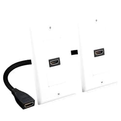 Iwillink HDMI Wall Plate (1 Port) 2-Pack Built-In Flexible Hi-Speed HDMI Cable with 4K UHD ARC Ethernet Pass-Thru Support