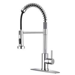 FORIOUS Kitchen Faucets, Chrome Kitchen Sink Faucet with Pull Down Sprayer, Commercial Kitchen Faucet Stainless Steel, Classic Single Handle Pull Out Sink Faucets for Farmhouse RV Laundry Utility Room