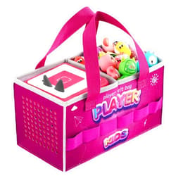 OUKNAK Carrying Case for Tonies Starter Set & Storage Bag for Tonies Figurine, Outdoor Hand Bag for Tonies Audio Player and Dolls Musical Toy Folding Bag for Kids Toniebox Accessories (Purple Pattern)