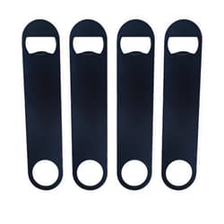 KTOJOY 4 PACK Stainless Steel Flat Bottle Opener, Beer Bottle Opener, 7inch, with Exquisite Packaging, for Kitchen, Bar or Restaurant, Black,