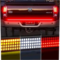 Lumimotor LED Tailgate Light Bar, Wayup 60 Inch Quad Row Tailgate Light Strip with Red Brake/Running, White Reverse, Amber Turn Signal/Strobe Light for Truck Pickup SUV Van Dodge Ram, 2 Years Warranty