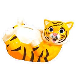 Crockery Critters Tiger Money Bank from Deluxebase. Animal Shaped Money Box for Kids. Cute Ceramic Piggy Bank for Girls or Boys. Novelty Piggy Bank for Adults or Savings Box for Kids Party Favors