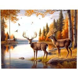Snuqevc Autumn Forest Deer Diamond Painting Kits, 5D Diamond Painting for Beginners Diamond Digital Art Set for Room Decor Home Decor Chic Gift 12x16inch