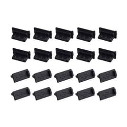 Futheda 20PCS Universal Silicone USB 2.0/3.0 Port Plug Cover Cap Female Jack Interface Anti Dust Protector Black Compatible with Tablet PC Notebook Laptop