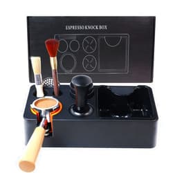 CamRebel Espresso Tamping Station Knock Box,Coffee Organizer Box Fit for 51mm 53mm 54mm 58mm Espresso Tamper Distributor, Portafilter Puck Screen Accessories Storage