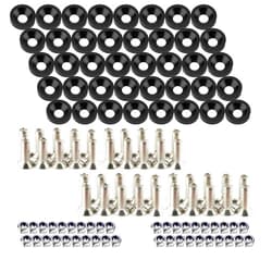 LUYEJKO Engine Dress up Kit, 40 PCS Bumper Fender Washers ，M6 Dress up Bolts (Black)