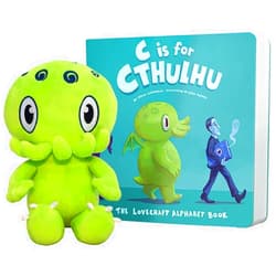 C is for Cthulhu Board Book & Green Plush Bundle (Baby Plush, 6 inches)