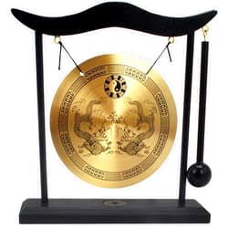 Fengshuibringluck Feng Shui I Ching Zen Gong Desktop Gong Decoration, Gold, 19X5X20cm/7.5x2x8inch (FH1303)