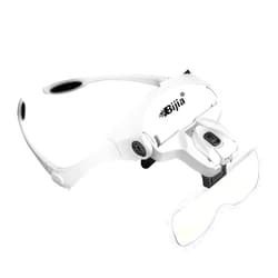 BIJIA Upgraded Version Headband Interchangeable(1.0X, 1.5X, 2.0X, 2.5X, 3.5X) Magnifying Glass with LED Lights for Close Work and Eyelash Extensions