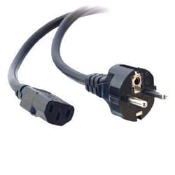 LiteFuze 2 Prong Replacement EU Power Cord - 4 Feet - 16AWG CEE 7/16 to IEC 60320 C13, 13A - Works with PCs, Monitors, Scanners, Printers