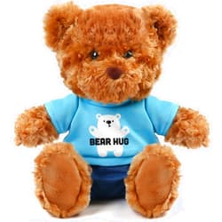 LotFancy Teddy Bear Stuffed Animal, with Removable Clothes, 10 Inch Cute Baby Boy Bear Plush, Plushies Toy for Kids, Baby Shower Decoration, Easter Gift, Brown