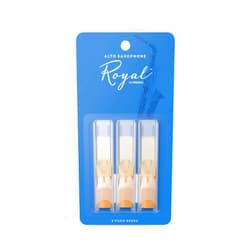 D'Addario Woodwinds - Royal Alto Saxophone Reeds - Alto Sax Reeds with Strong Spine - Alto Saxophone Reeds - Great for Classical or Jazz - Strength 2.5, 3-Pack