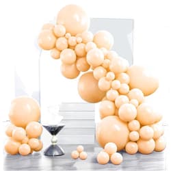 PartyWoo Nude Balloons, 120 pcs Boho Apricot Balloons Different Sizes Pack of 18 Inch 12 Inch 10 Inch 5 Inch for Beige Balloon Garland or Arch as Birthday Decorations, Party Decorations, Apricot-F05