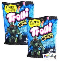 Gosu Toys Trolli Sour Brite Crawlers Halo Infinite 5oz bag (2 Pack) with 2 Gosutoys Stickers
