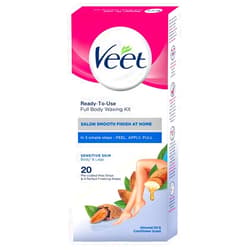 Veet Full Body Waxing Kit - Sensitive Skin (Pack of 20 Wax Strips)