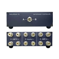 SOLUPEAK P2 2(1)-in-1(2)-OUT Amp Amplifier Speaker Switcher Selector Switch Splitter 2-way loudspeaker control combiner box