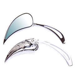 MotorToGo 1 Pair Chrome CNC Tear Drop Motorcycle Rear View Mirrors Compatible for 2014 Harley-Davidson Dyna Switchback FLD