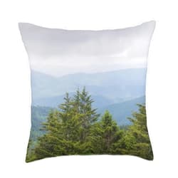 SasEz! Desyn Blue Ridge Mountains Throw Pillow, 18x18, Multicolor