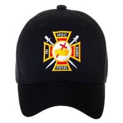 Artisan Owl in Hoc Signo Vinces Knights Templar Masonic Embroidered Black Adjustable Baseball Cap