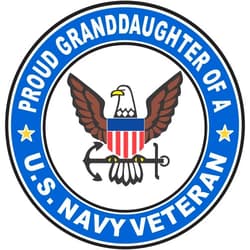 Andlane Military Vet Shop US Navy Veteran Proud Granddaughter Window Car Bumper Sticker Vinyl Decal 3.8