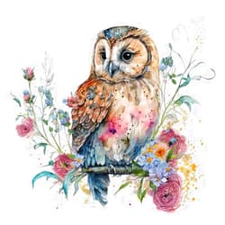 DIYCYCY Flower Diamond Art Kits for Adults,Owl 5D Diamond Painting Kits for Beginners,DIY Round Full Drill Diamond Dots Paintings,Diamonds Pictures Gem Art for adults Crafts Home Decor 13.78x13.78inch