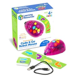 Learning Resources Rechargeable Code & Go Robot Mouse - STEM Toys for Kids, Coding Toys for Boys and Girls Ages 4+,Back to School