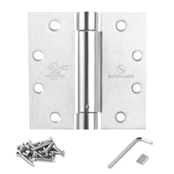 SORGMACH Satin Door Hinges 4.5 Inch Self Closing Hinge Hardware Adjustable Spring Hinges for Commercial Grade Self-Closing, UL Listed 3 Pack