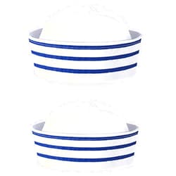 Boao Christmas White Sailor Hats Captain Hats Sailor Ship Nautical Yacht Caps for Women Men Christmas Winter Costume Party