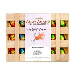ANDY ANAND CHOCOLATIER European Cocktail Flavored Vegan Dark Chocolate Bottles, Assortment Of Premium Selection, Mojito, Caribbean Sunset, Limoncello, Gin Tonic, Vodka Redbull 18 Count – 11.5 Oz