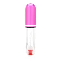 Travalo Pod Pure Perfume Atomizer | Genie-S Refillable System | Travel TSA Approved | Reusable and Airtight Easy-Fill Mini Pump Sprayer | Lightweight Clear Body Fun Colorful Lid | Hot Pink | 0.17oz