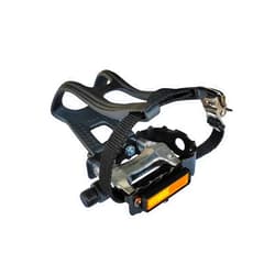 UPANBIKE Bike Pedals with Toe Clips and Straps for Exercise Bike, Outdoor Bicycles and Spin Bike, 9/16-Inch Spindle with Reflectors