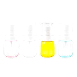 AUEAR, 4 Pcs 30ml Spray Bottles Plastic Empty Bottles Travel Bottles Refillable Mist Spray Bottles for Skincare Makeup Hair Cleaning Lotion Perfume