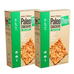 Julian Bakery Paleo Thin Crackers | Salt & Pepper | USDA Organic | Gluten-Free | Grain-Free | GMO Free | Low Carb | 8.4 Ounce (Pack of 2)