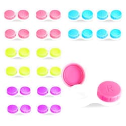 MorTime 16 Pack Contact Lens Case Box, Mini Contact Lens Case, Colorful Bulk Box Holder Container, Contact Lens Case Set