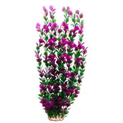Unootel Lantian Grass Cluster Purple Leaves Aquarium Décor Plastic Plants Extra Large 21 Inches Tall 6522, Purple and Green