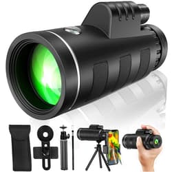 YEGASS Monocular Telescope 40x60 with Smartphone Adapter, Telescope for Adults High Powered, Monocular for Adults, Compact Low Light Vision for Wildlife, Hunting, Camping, Travel &Outdoor Adventures