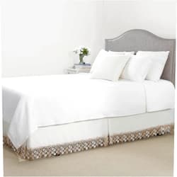 Renaissance Home Fashion Lillian DUST Ruffle with MACRAMÉ Band, King, Ivory